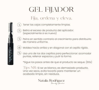 Gel Fijador de Cejas NR — Fórmula Orgánica Sin Residuo Blanco