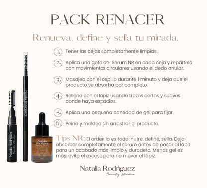 Pack Renacer NR — Sérum + Gel + Lápiz de Cejas Natural Colombia